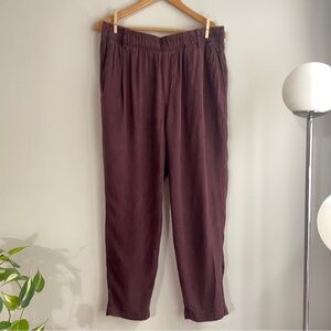 Gap High Rise Cropped Pull-On Pants Eggplant Purple 14